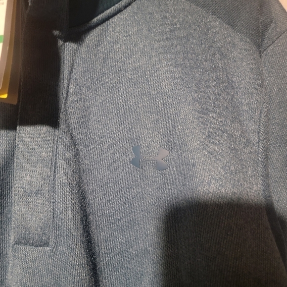 Under Armour Golf Storm Men's Size L Sweater Fleece Snap Mock Blue 1329832 414 - Picture 6 of 6